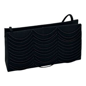 VICTORIA'S SECRET Beaded Black Evening Purse Handbag  4" x‎ 7.5"